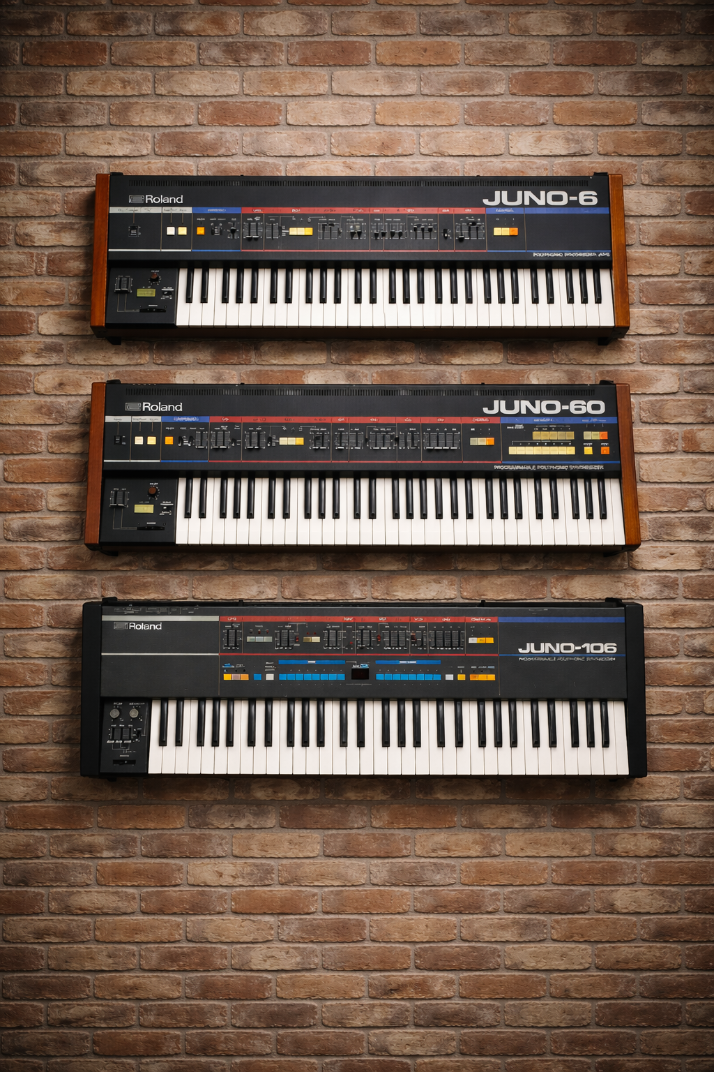 Juno synthesizer in studio